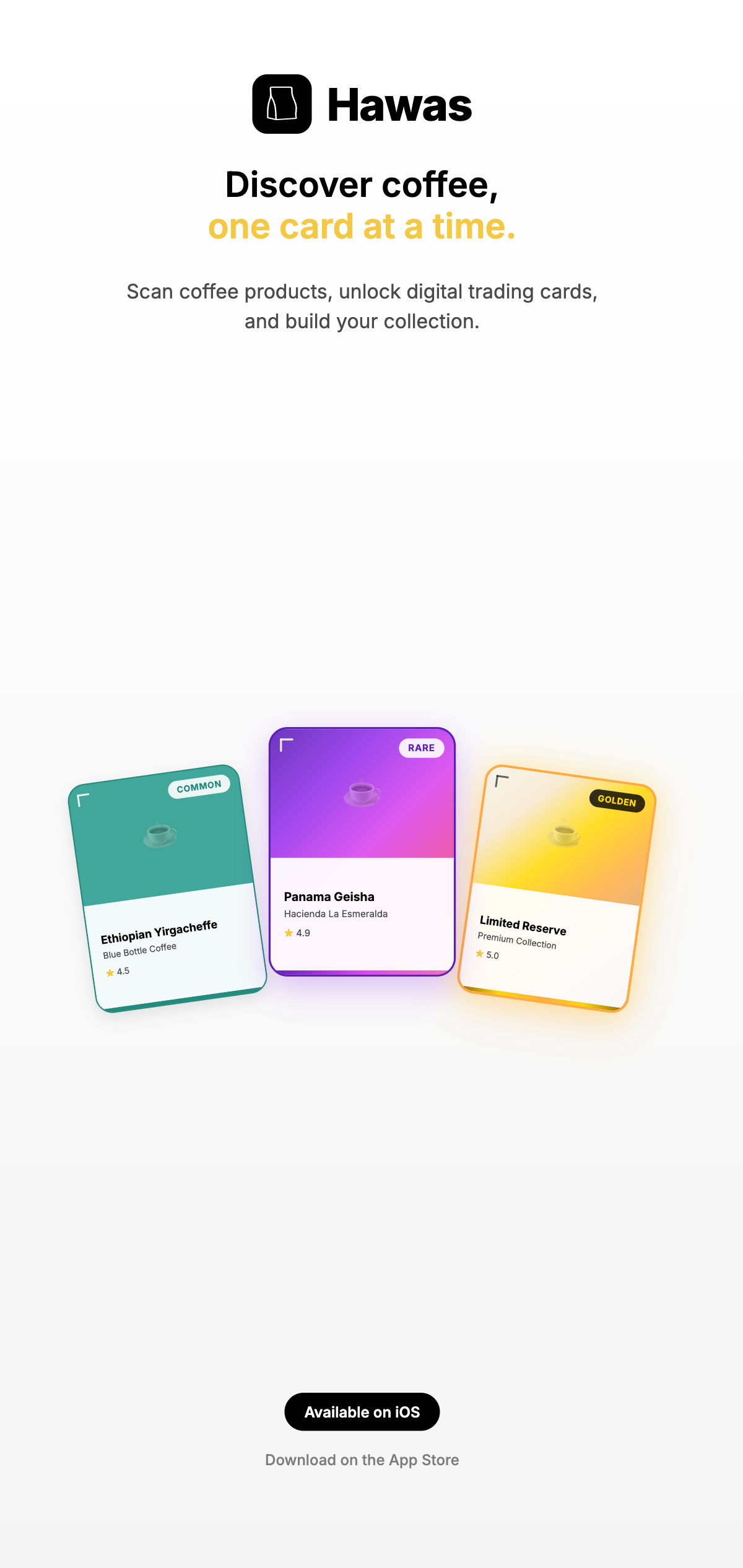 Hawas App - Discover coffee, one card at a time